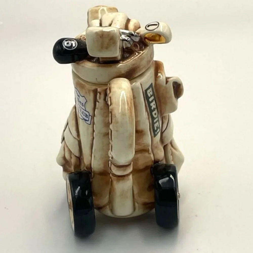 Vintage Paul Cardew Golf Trolley Bag Teapot‎ 1 cup Novelty Retro Golfer Links